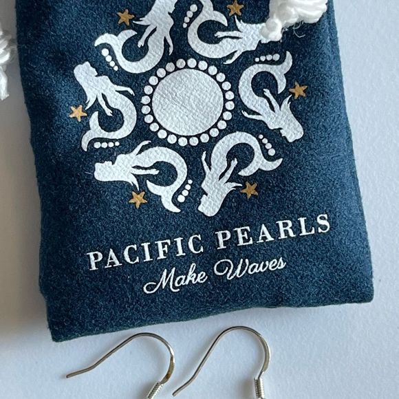 Pacific Pearls Freshwater Pearl Sterling Silver Dangle White Delicate Classic - Picture 4 of 6